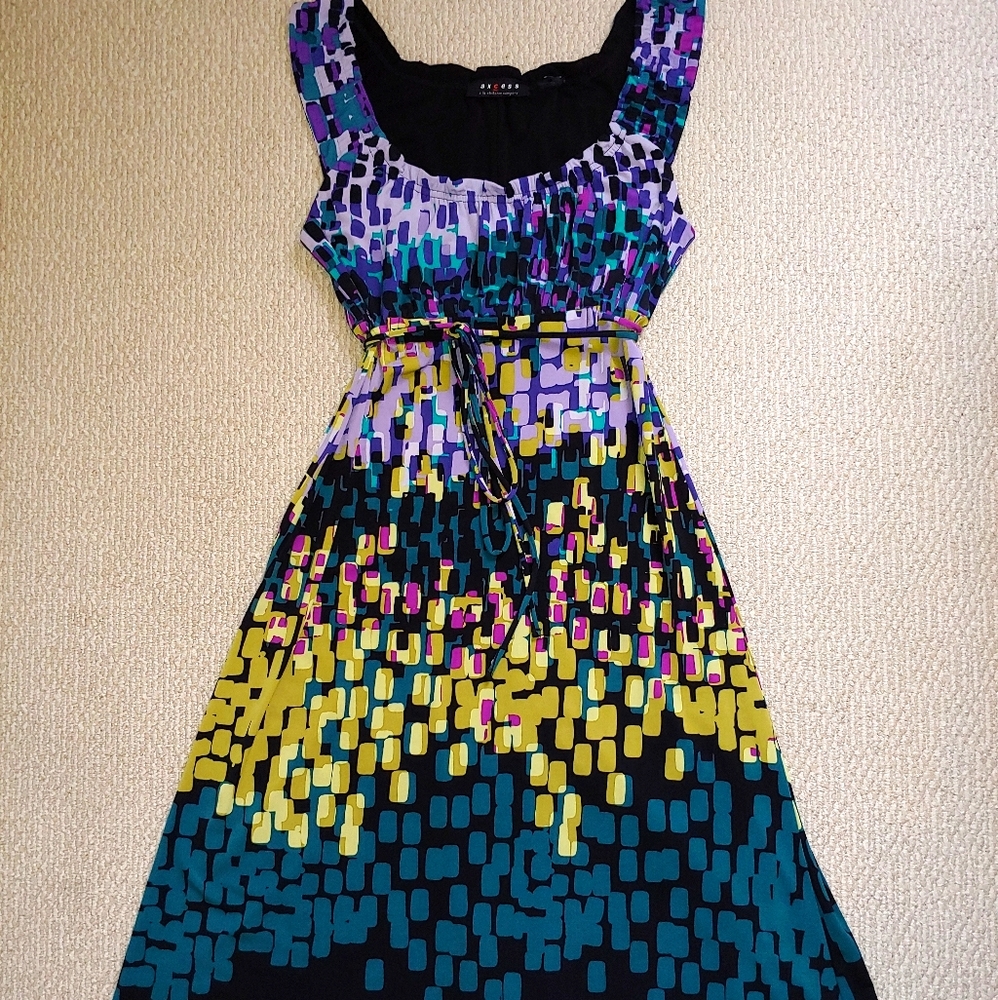 Liz Claiborne tie-waist flare midi dress, Sz S